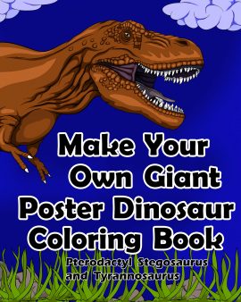 Digital illustration of Trex for dinosaur coloring book