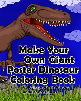 Digital illustration of a dinosaur used for a kids coloring book cover