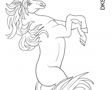 Free Coloring Book Page of a Happy Unicorn
