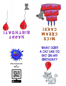 Free funny cat joke printable birthday card you can print on your printer at home