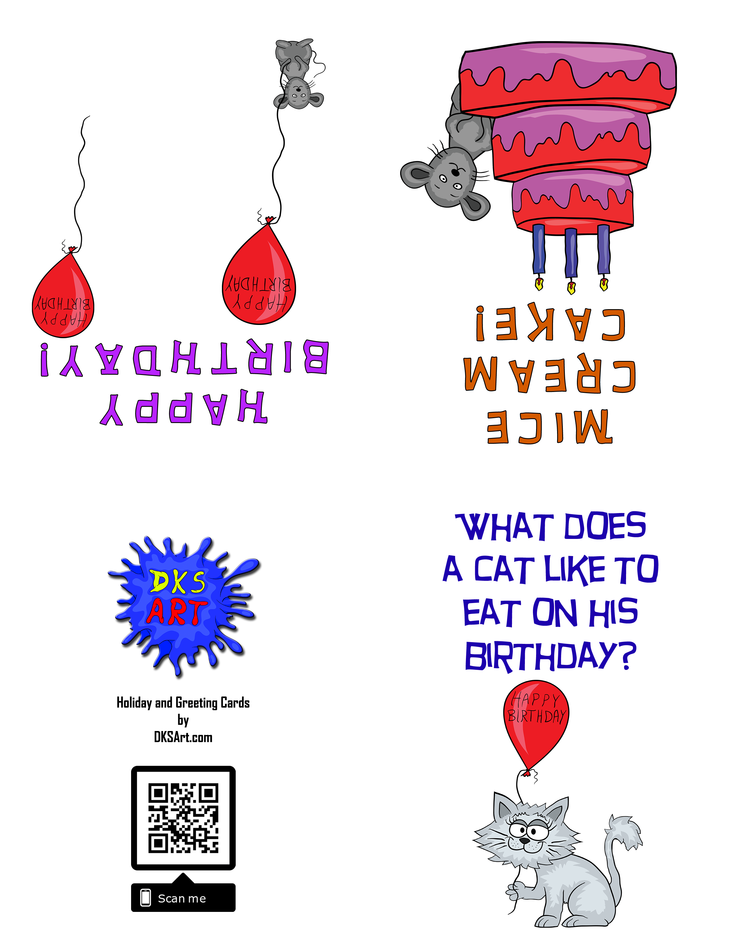 printable cat birthday card