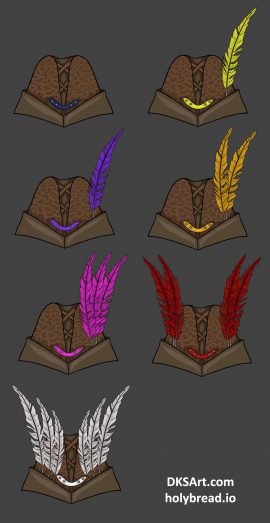 New artwork for game asset, archery hat with feathers
