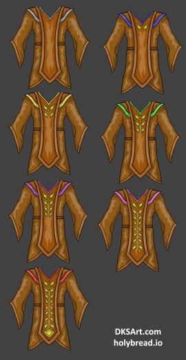 Chest armor for mage class character used in Holy Bread MMORPG