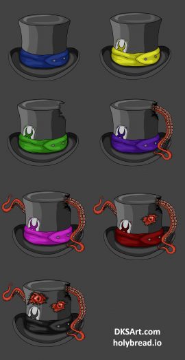 Top hat mage head armor new artwork used for HolyBread game