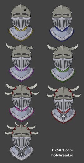 New game asset artwork for Holy Bread game of a Knights Helmet