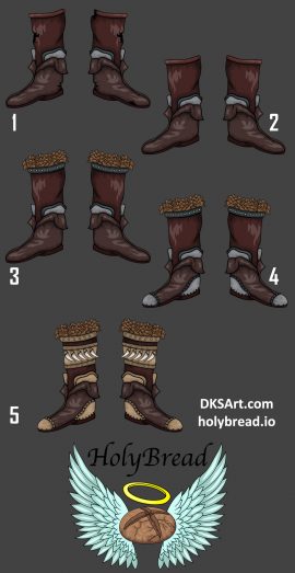 Game asset design of Barbarian boots