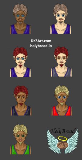 New artwork game asset design of bard character face avatar