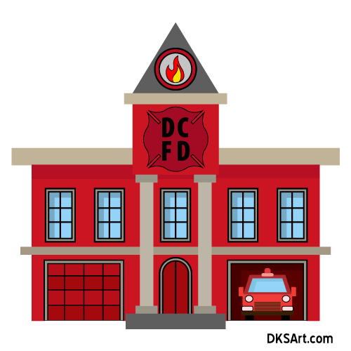 concept art of fire station building