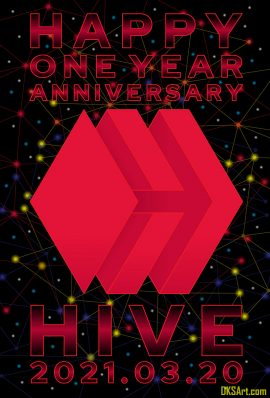 Promotional poster celebrating the one year anniversary of Hive