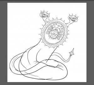 monster sketch lines