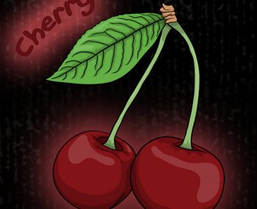 Cherry fruit illustration for kids coloring book