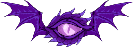 Eyeball with dragon wings