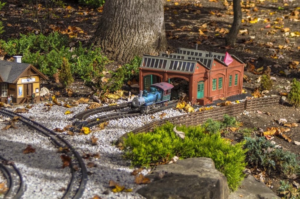 mini train set at North Carolina Arboretum